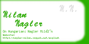 milan nagler business card